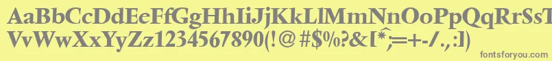 V691RomanBold Font – Gray Fonts on Yellow Background