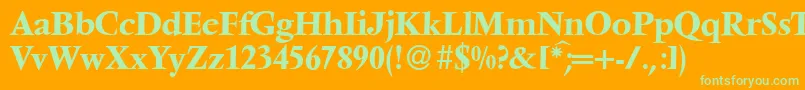 V691RomanBold Font – Green Fonts on Orange Background