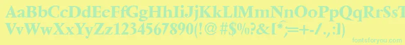 Czcionka V691RomanBold – zielone czcionki na żółtym tle