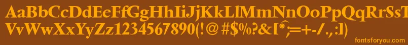 V691RomanBold Font – Orange Fonts on Brown Background
