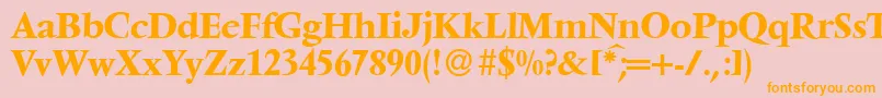 V691RomanBold Font – Orange Fonts on Pink Background