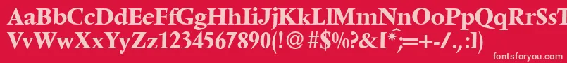 V691RomanBold Font – Pink Fonts on Red Background