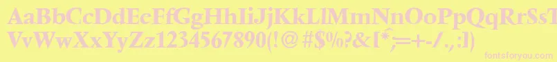 V691RomanBold Font – Pink Fonts on Yellow Background