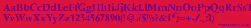 V691RomanBold Font – Purple Fonts on Red Background