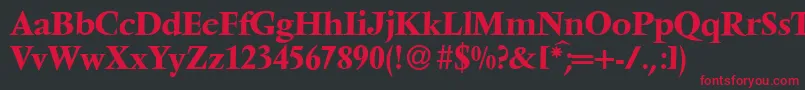 V691RomanBold Font – Red Fonts on Black Background