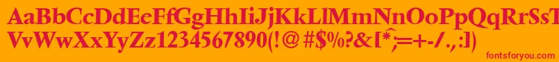 V691RomanBold Font – Red Fonts on Orange Background