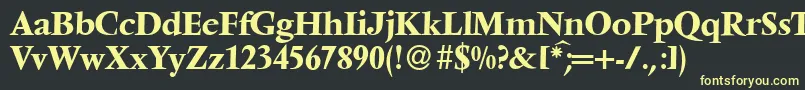 V691RomanBold Font – Yellow Fonts on Black Background