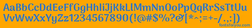 ArimakoshiBlack Font – Blue Fonts on Orange Background