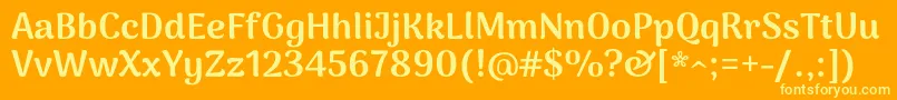 フォントArimakoshiBlack – オレンジの背景に黄色の文字