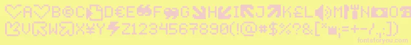 Pepgenius10 Font – Pink Fonts on Yellow Background