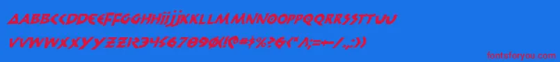 300TrojansItalic Font – Red Fonts on Blue Background