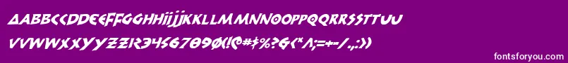 フォント300TrojansItalic – 紫の背景に白い文字