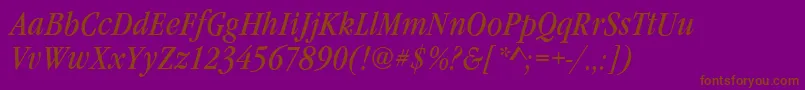 GarfeldNovaCdItalic Font – Brown Fonts on Purple Background