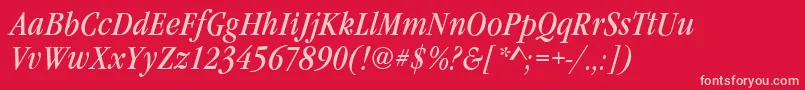 GarfeldNovaCdItalic Font – Pink Fonts on Red Background