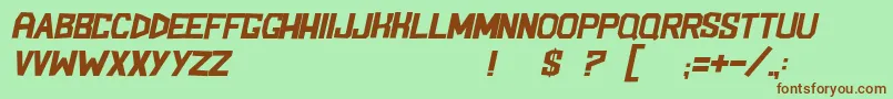 BlockemSockemItl Font – Brown Fonts on Green Background