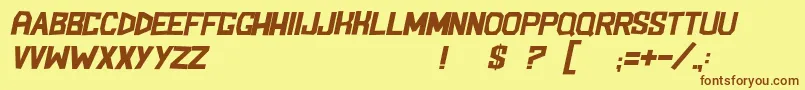 BlockemSockemItl Font – Brown Fonts on Yellow Background