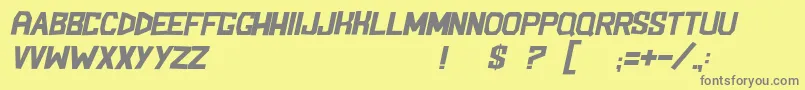 BlockemSockemItl Font – Gray Fonts on Yellow Background