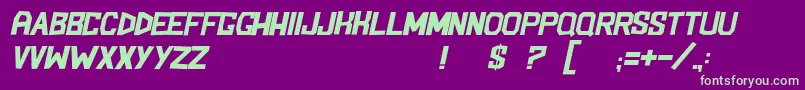 BlockemSockemItl Font – Green Fonts on Purple Background