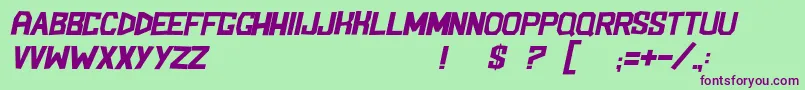 BlockemSockemItl Font – Purple Fonts on Green Background