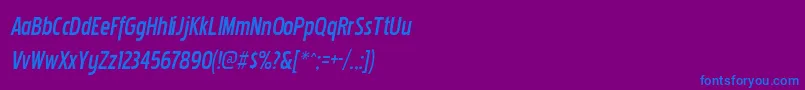 PakenhamcndbkItalic Font – Blue Fonts on Purple Background