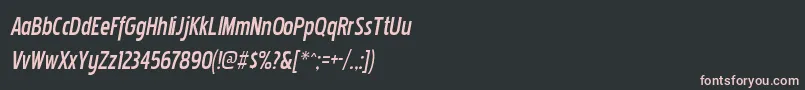 フォントPakenhamcndbkItalic – 黒い背景にピンクのフォント