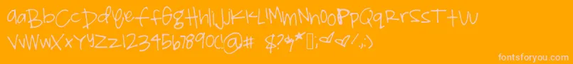 Shelbyprint-Schriftart – Rosa Schriften auf orangefarbenem Hintergrund