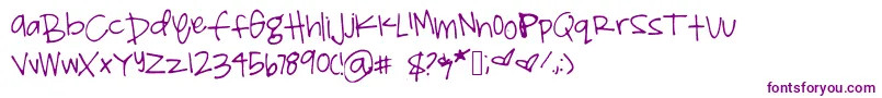 Shelbyprint-Schriftart – Violette Schriften auf weißem Hintergrund