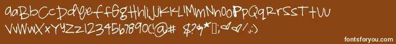 フォントShelbyprint – 茶色の背景に白い文字