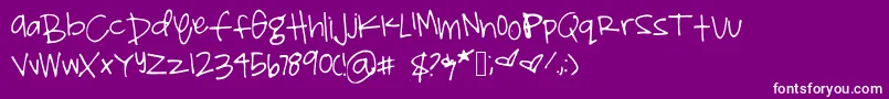 フォントShelbyprint – 紫の背景に白い文字