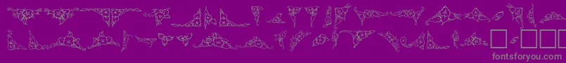 Fonte VintageRegular – fontes cinzas em um fundo violeta