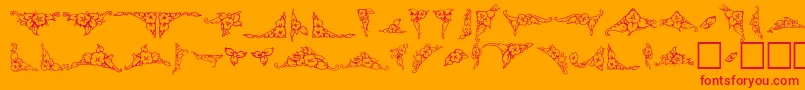 VintageRegular-Schriftart – Rote Schriften auf orangefarbenem Hintergrund