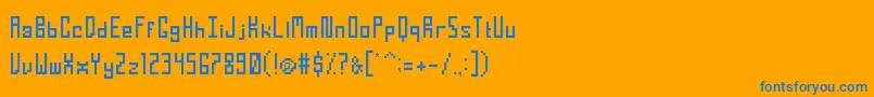 Saiba mais sobre a fonte TightPixel Fonte TightPixel – fontes azuis em um fundo laranja