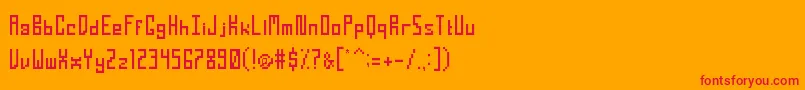 TightPixel Font – Red Fonts on Orange Background