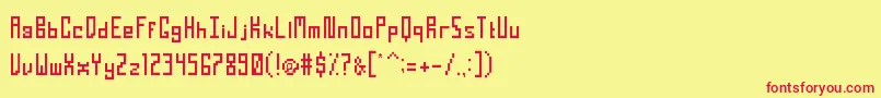 TightPixel-fontti – punaiset fontit keltaisella taustalla