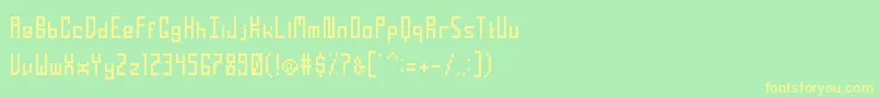TightPixel-fontti – keltaiset fontit vihreällä taustalla