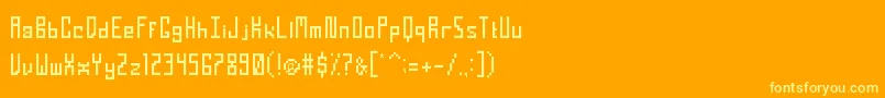 Więcej informacji o czcionce TightPixel Czcionka TightPixel – żółte czcionki na pomarańczowym tle