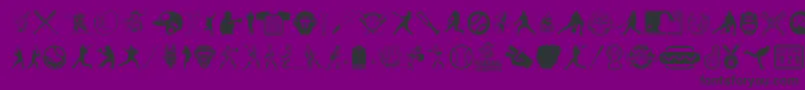 Weitere Informationen zur BaseballIcons-Schriftart BaseballIcons-Schriftart – Schwarze Schriften auf violettem Hintergrund