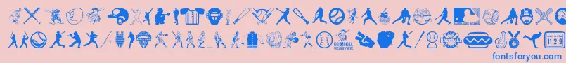 フォントBaseballIcons – ピンクの背景に青い文字