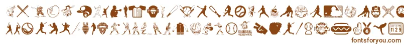 BaseballIcons-Schriftart – Braune Schriften auf weißem Hintergrund