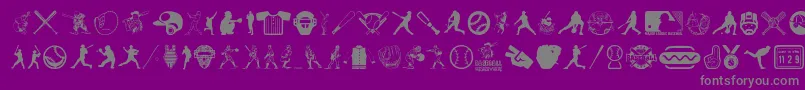 フォントBaseballIcons – 紫の背景に灰色の文字