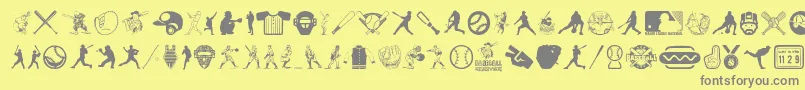 Fonte BaseballIcons – fontes cinzas em um fundo amarelo