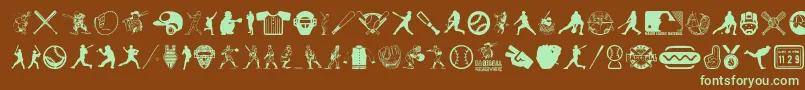 Fonte BaseballIcons – fontes verdes em um fundo marrom