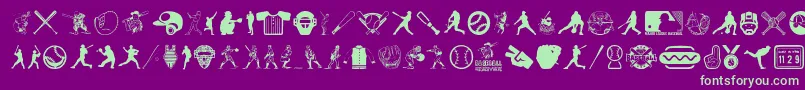 Шрифт BaseballIcons – зелёные шрифты на фиолетовом фоне