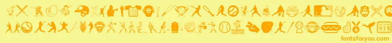 Шрифт BaseballIcons – оранжевые шрифты на жёлтом фоне