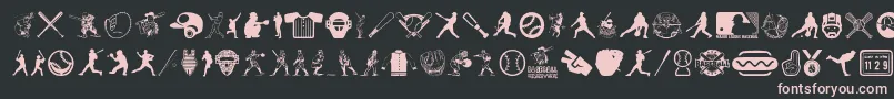 BaseballIcons Font – Pink Fonts on Black Background