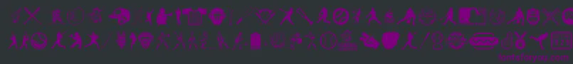 BaseballIcons Font – Purple Fonts on Black Background