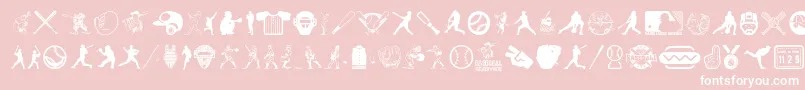 BaseballIcons Font – White Fonts on Pink Background