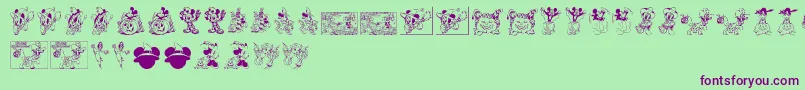 DisneyHalloween Font – Purple Fonts on Green Background