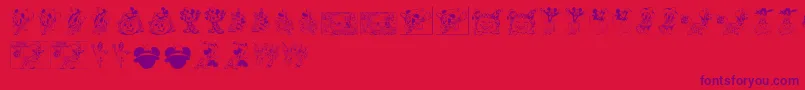 DisneyHalloween Font – Purple Fonts on Red Background
