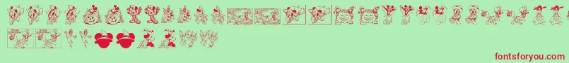 DisneyHalloween Font – Red Fonts on Green Background